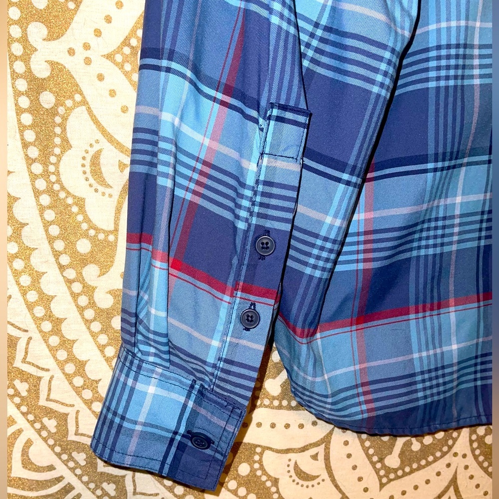 ✨HP✨ “COLUMBIA” MEN’S PLAID BUTTON-UP LONG SLEEVE DRESS SHIRT, SIZE LARGE - Picture 6 of 9